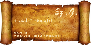 Szabó Gerold névjegykártya