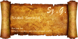 Szabó Gerold névjegykártya