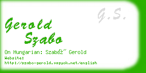 gerold szabo business card